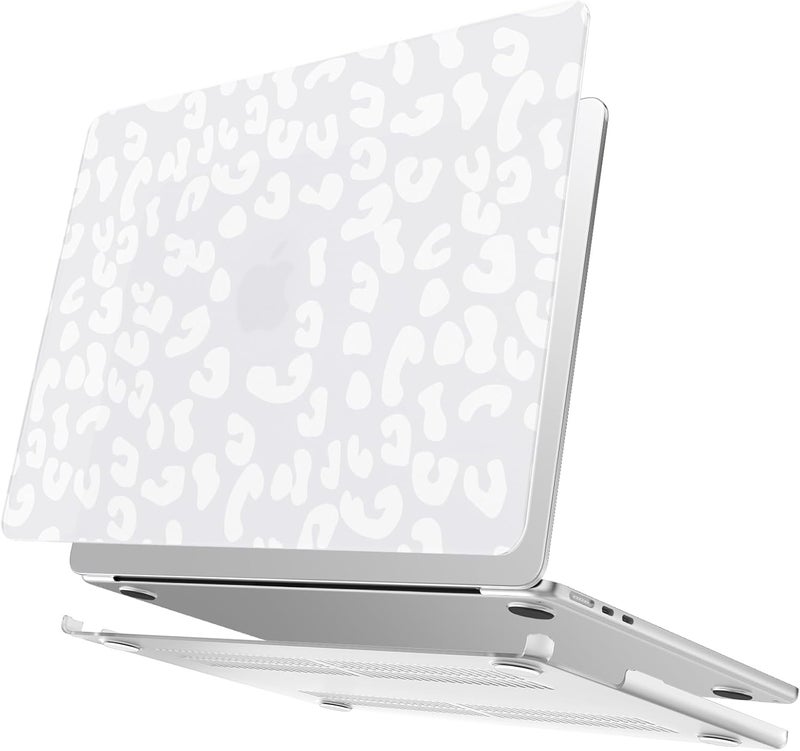 AKIT Compatible with MacBook Air 13 inch Case 2026 2025 2024-2022 M4 M3 M2 A3240 A3113 A2681, Unique Hard Shell Laptop Case+Screen Protector+Keyboard Cover for MacBook Air 13.6 inch, White Leopard - Image 4